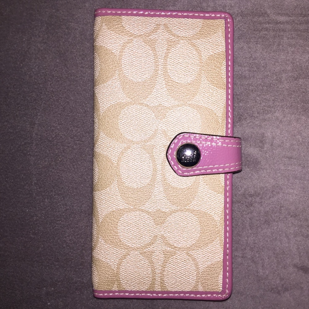 Coach signature canvas billfold/credit card wallet